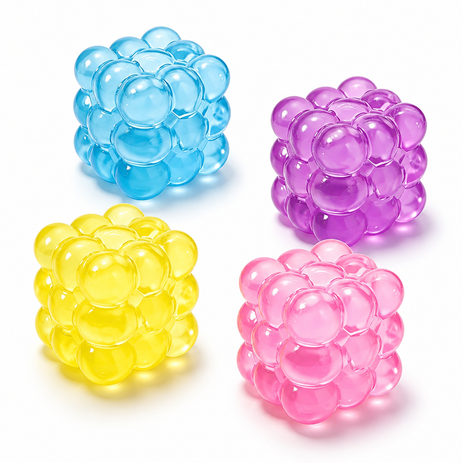 Bubble Cube Stress Toy Set — 4 Pack