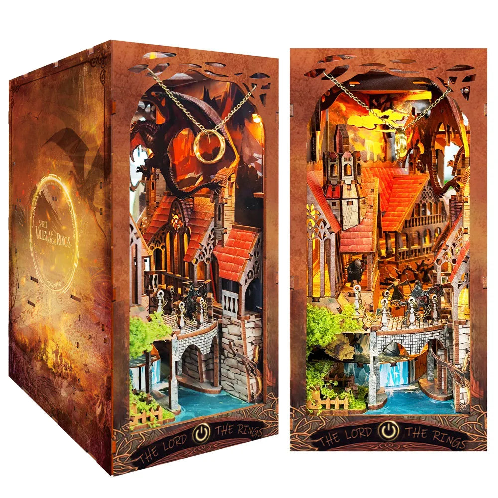 "Spirit of the Valley of the Magic Ring - Backlit Book Divider Kit | Lord of the Rings Miniature DIY House V1"