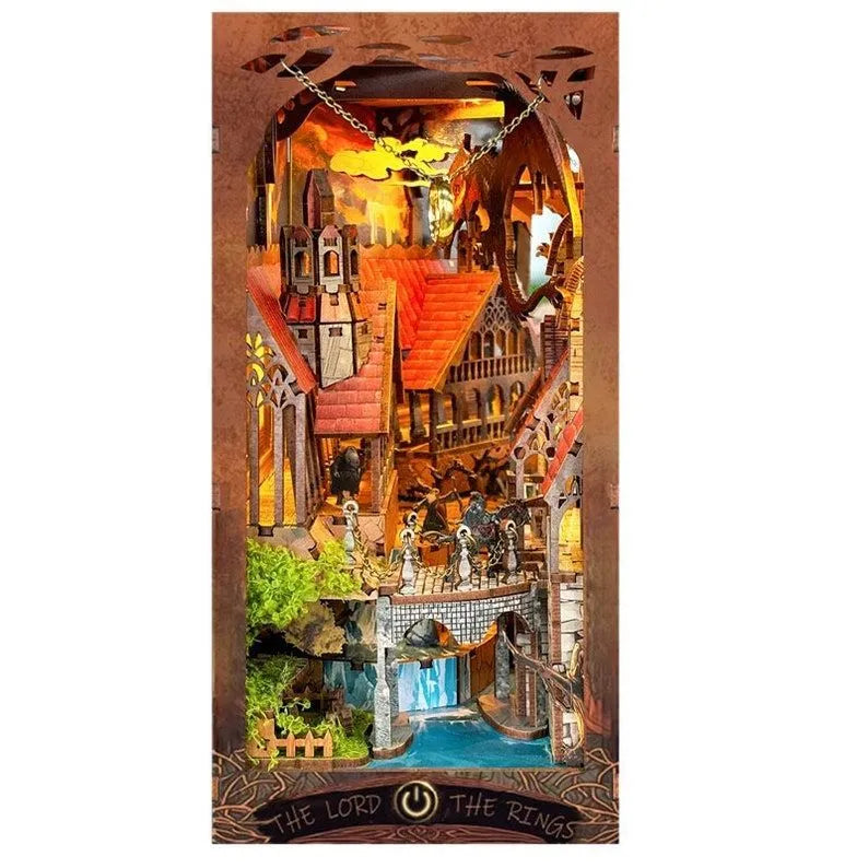 "Spirit of the Valley of the Magic Ring - Backlit Book Divider Kit | Lord of the Rings Miniature DIY House V1"