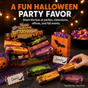 Halloween party table with 12-piece squishy bar box used as party favors
