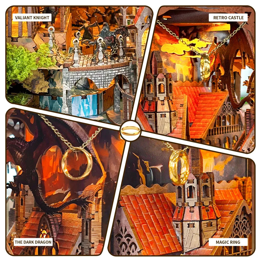 "Spirit of the Valley of the Magic Ring - Backlit Book Divider Kit | Lord of the Rings Miniature DIY House V1"