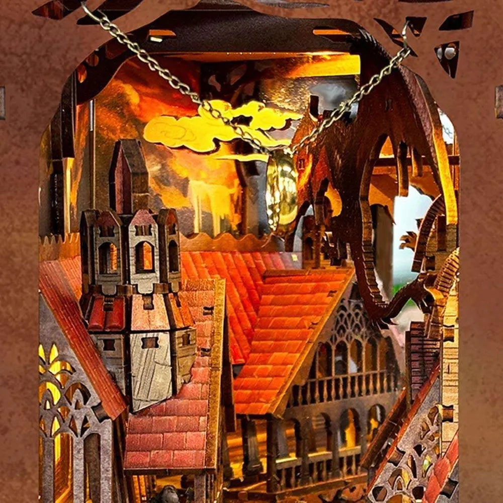 "Spirit of the Valley of the Magic Ring - Backlit Book Divider Kit | Lord of the Rings Miniature DIY House V1"