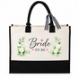 Bride To Be White Floral Wedding Tote Bag - image 1
