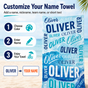 Personalized Blue Wave Beach Towel with Name - image 1