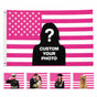 Custom Photo American Flag Banner - Rose Pink White product image 1