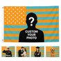 Custom Photo American Flag Banner - Orange Teal product image 1