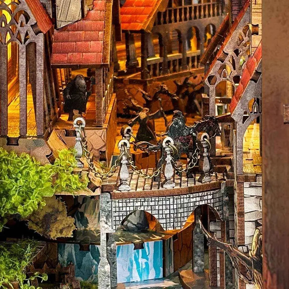 "Spirit of the Valley of the Magic Ring - Backlit Book Divider Kit | Lord of the Rings Miniature DIY House V1"