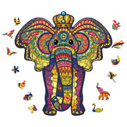 3D Elephant Wooden Puzzles Set - Irregular Shaped Brain Teasers for Kids & Adults (100/200/300PC)