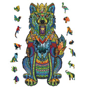 3D Wolf King Wooden Puzzles Set - Irregular Shaped Brain Teasers for Kids & Adults (100/200/300PC)