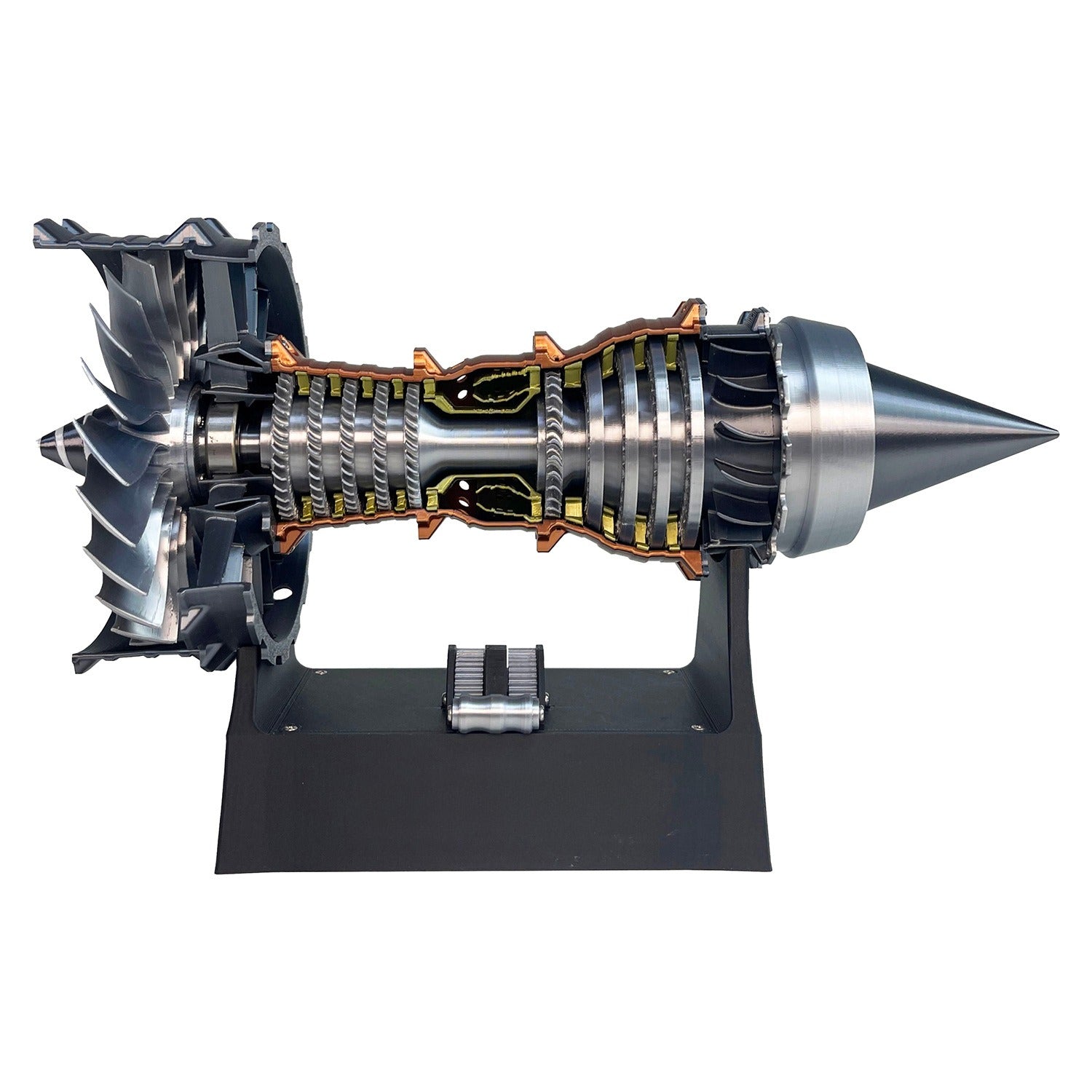 Aviation turbofan aircraft engine model assembly science experiment jet engine can power fighter jets