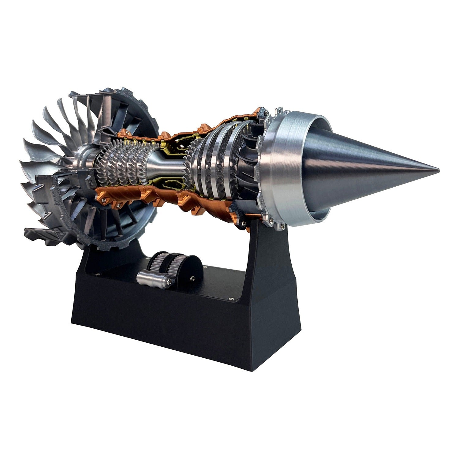 Aviation turbofan aircraft engine model assembly science experiment jet engine can power fighter jets