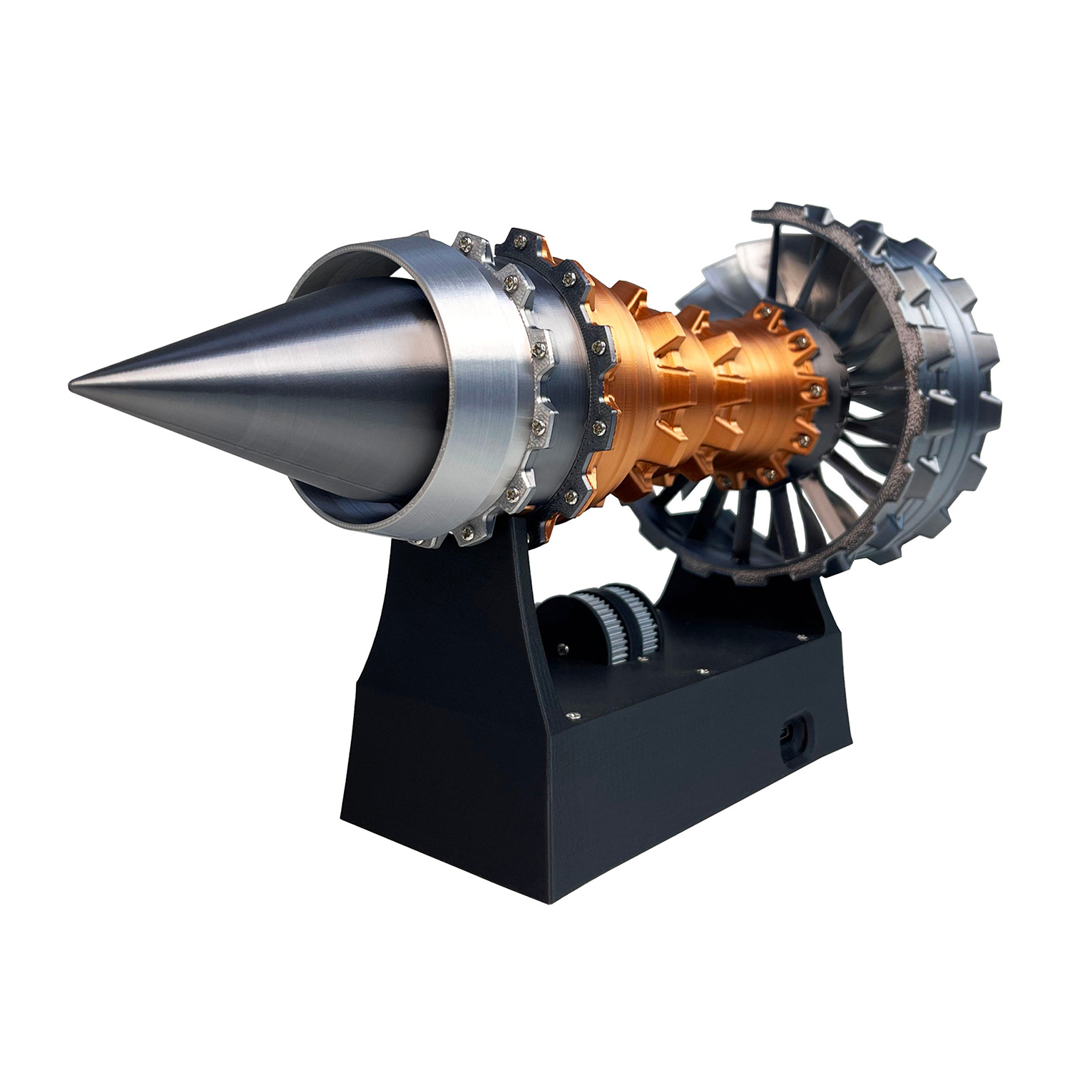 Aviation turbofan aircraft engine model assembly science experiment jet engine can power fighter jets
