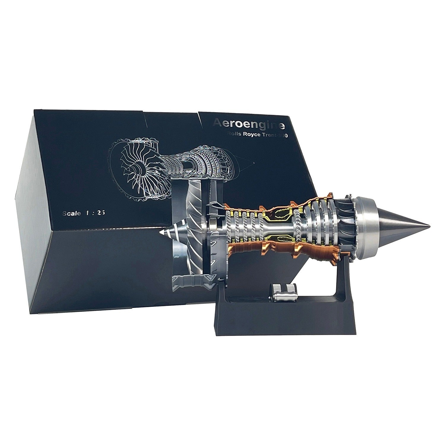 Aviation turbofan aircraft engine model assembly science experiment jet engine can power fighter jets