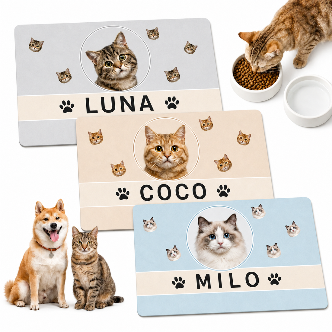 Custom Pet Photo Feeding Mat with Name product image 1