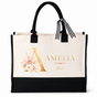 Personalized Bride Floral Initial Tote Bag - image 1