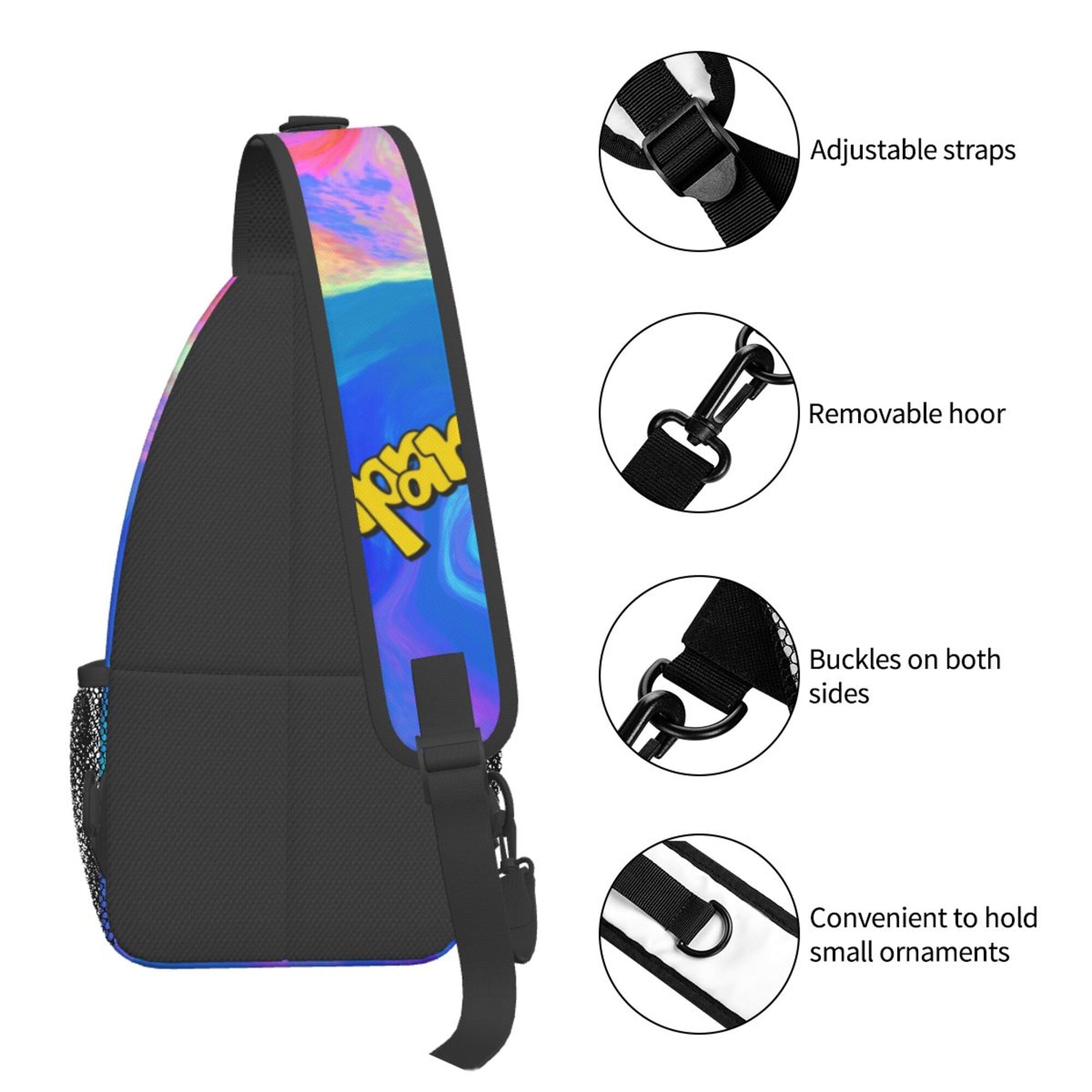 Men's Customizable Crossbody Sling Bag - Large Capacity Chest Pack for Travel & Daily Essentials (Durable Polyester)