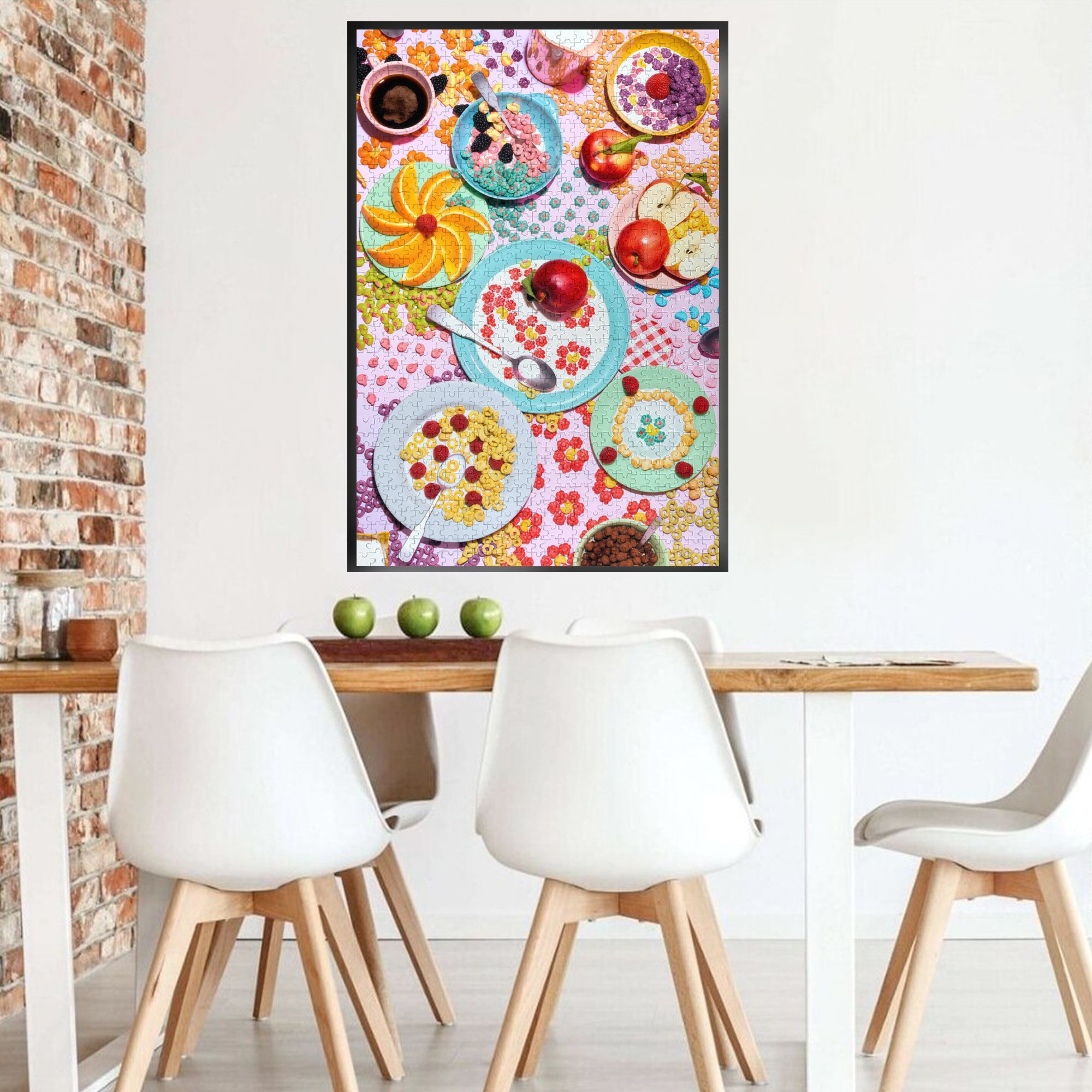 Gourmet Wooden Jigsaw Puzzles 300/500/1000 PCS - Framable Breakfast Art for Family Games & Wall Decor