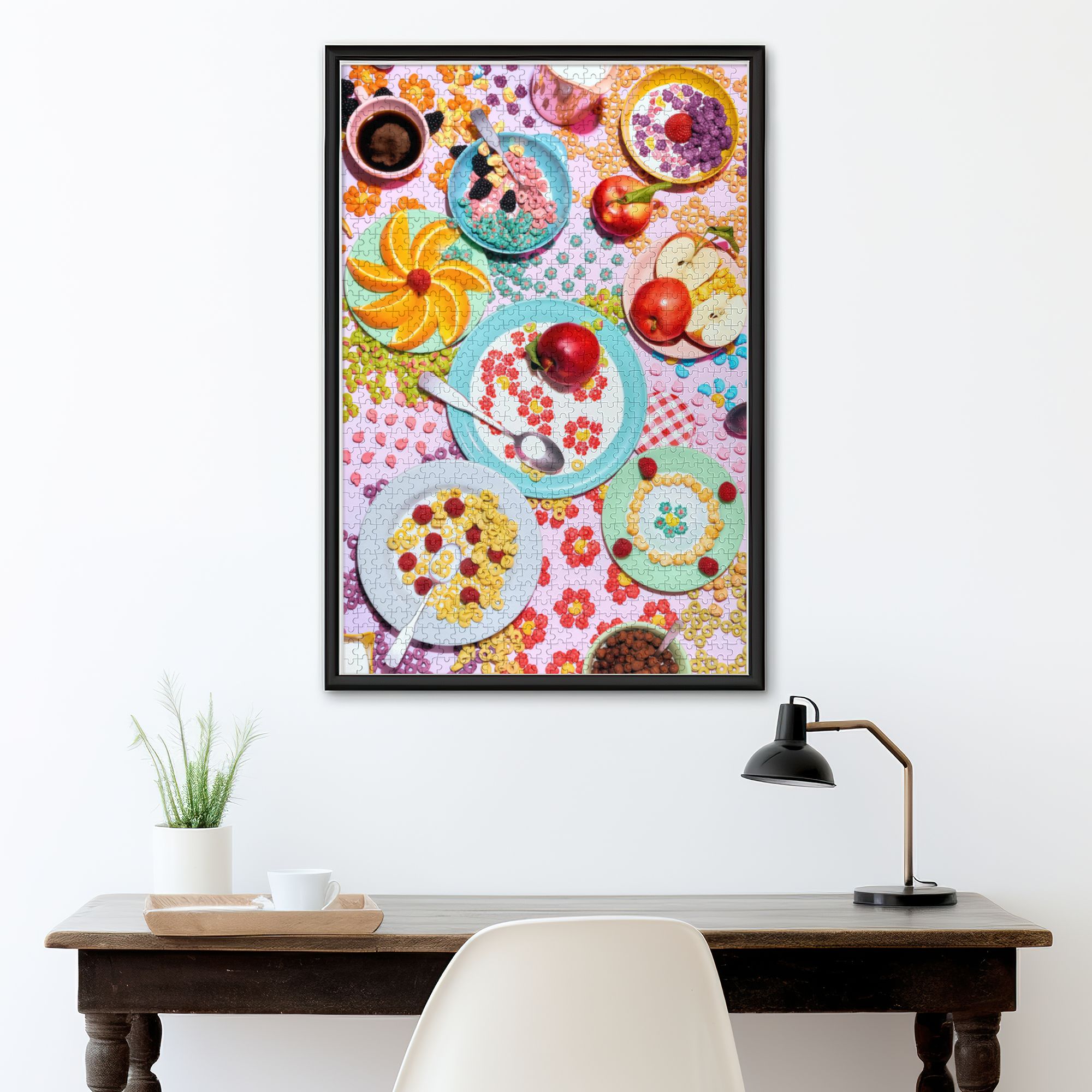 Gourmet Wooden Jigsaw Puzzles 300/500/1000 PCS - Framable Breakfast Art for Family Games & Wall Decor