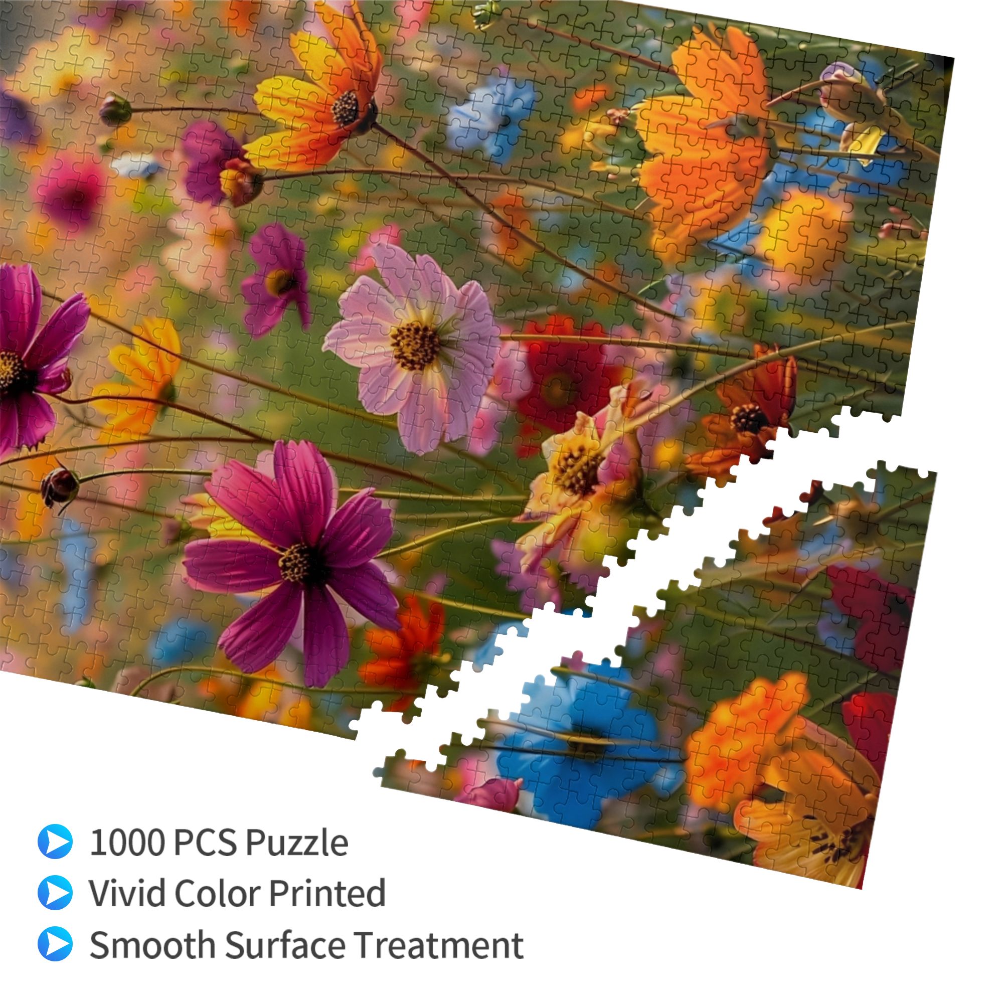 Botanical Wooden Jigsaw Puzzles 1000PC - Framable Floral Art Therapy for Adults (29.5''x19.7'')