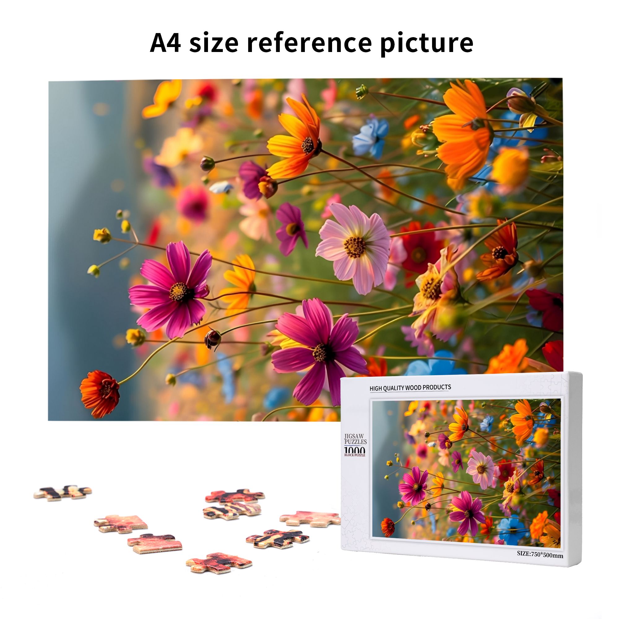 Botanical Wooden Jigsaw Puzzles 1000PC - Framable Floral Art Therapy for Adults (29.5''x19.7'')