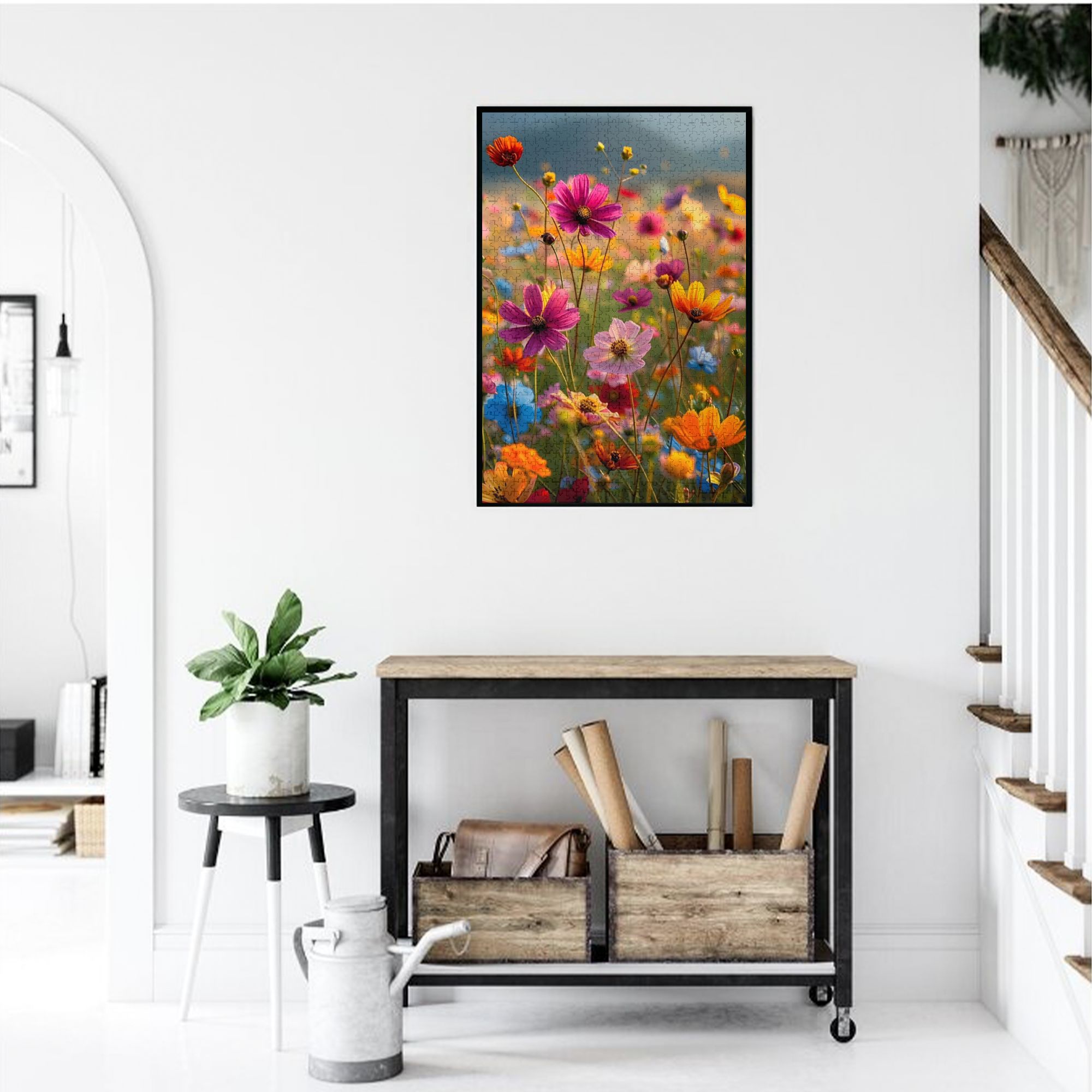 Botanical Wooden Jigsaw Puzzles 1000PC - Framable Floral Art Therapy for Adults (29.5''x19.7'')