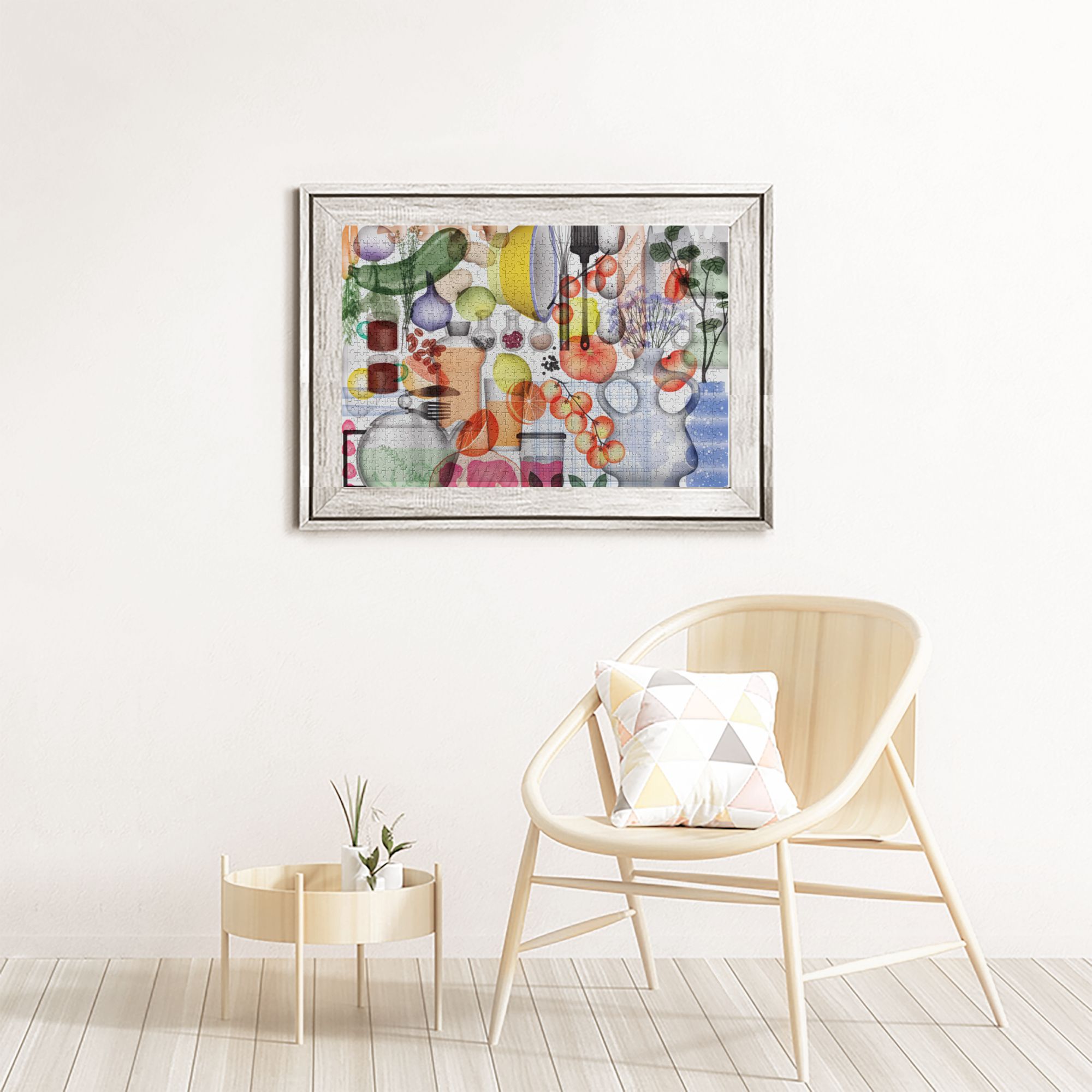 Framable Kitchen Art Wooden Jigsaw Puzzle - 1000PC Family Activity with UV Printed Fruit Design (30''x20'')