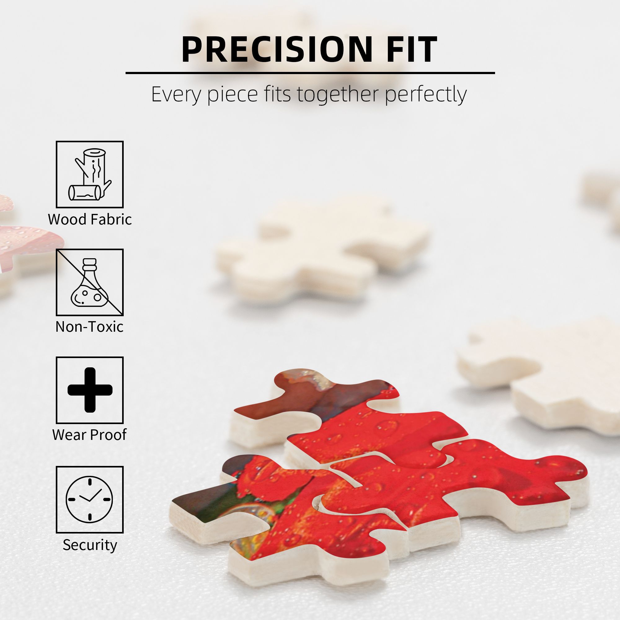 Floral Wooden Jigsaw Puzzle 300/500/1000PC | Botanical Stress Relief Art & Framable Wall Decor (16''x11'')