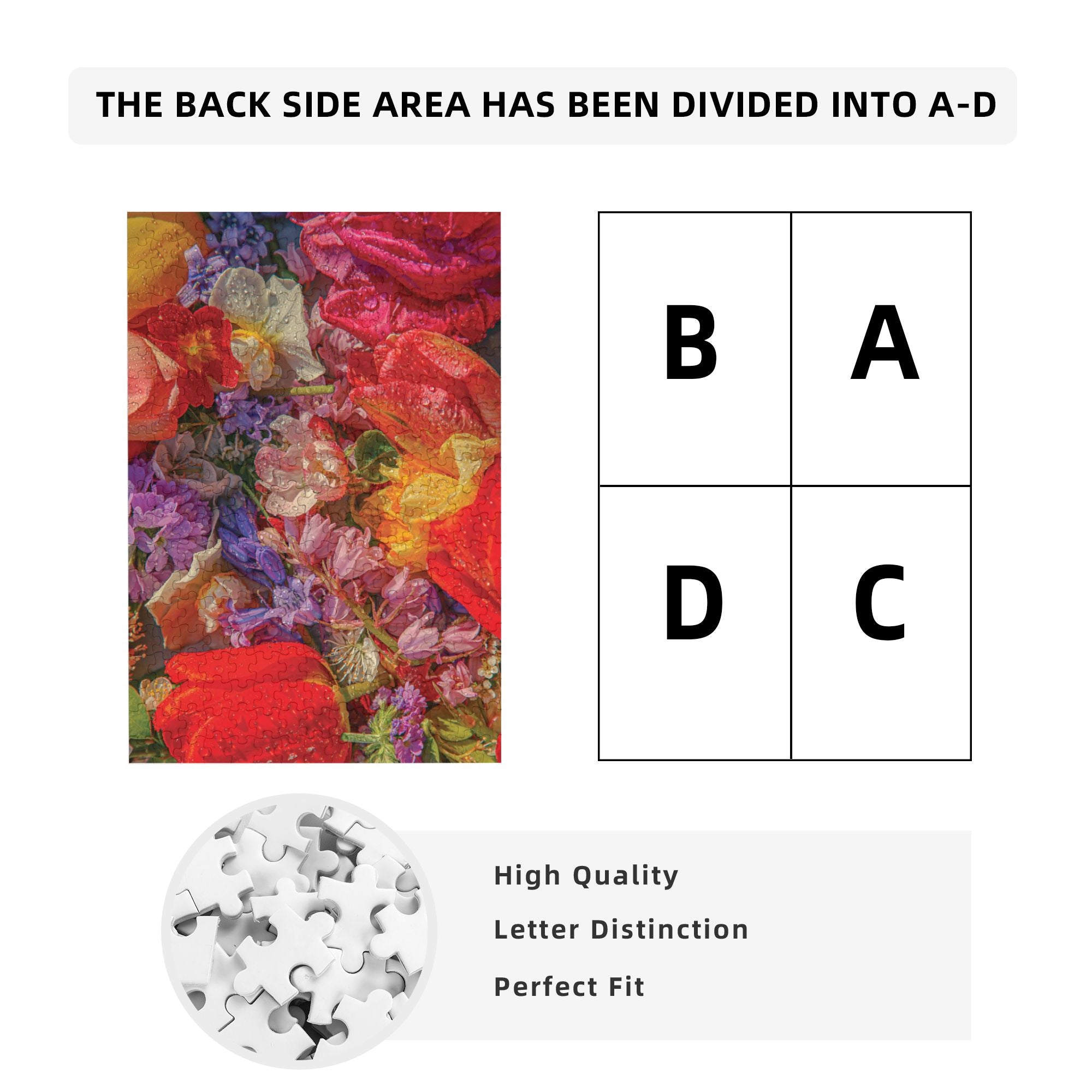 Floral Wooden Jigsaw Puzzle 300/500/1000PC | Botanical Stress Relief Art & Framable Wall Decor (16''x11'')