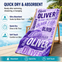 Personalized Purple Wave Beach Towel with Name - image 2