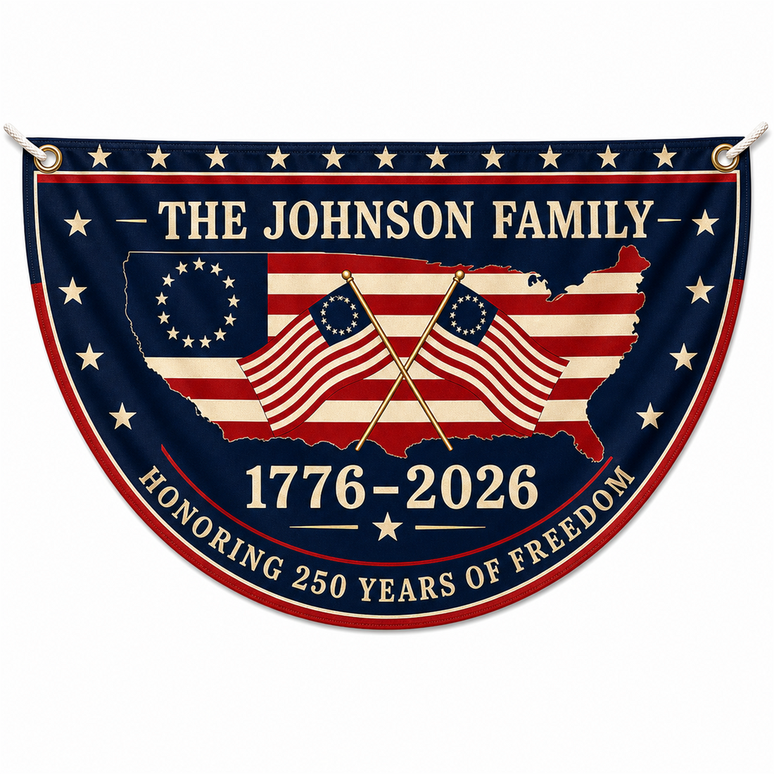 Personalized USA 250th Anniversary Bunting Flag - Style 09 product image 1