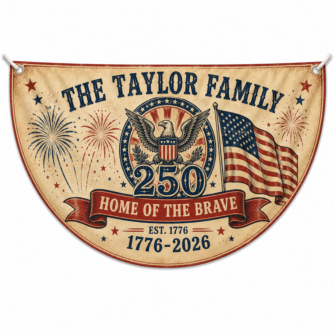Personalized USA 250th Anniversary Bunting Flag - Style 13 product image 1