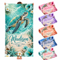 Personalized Teal Turtle Beach Towel with Name - image 1