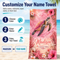 Personalized Pink Turtle Beach Towel with Name - image 2