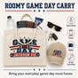 Personalized Game Day Tote Bag and Cap Set - Beige Navy Red product image 8