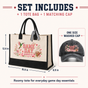 Personalized Floral Game Day Tote Bag and Cap Set - Black Pink product image 3