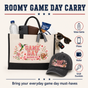 Personalized Floral Game Day Tote Bag and Cap Set - Black Pink product image 6