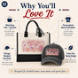 Personalized Pink Floral Game Day Mom Tote Bag and Cap Set product image 4