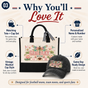 Personalized Floral Game Day Mom Tote Bag and Cap Set - Gray Cap product image 6