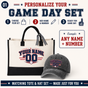 Personalized Athletic Name Number Game Day Tote Bag and Cap Set - Gray product image 3