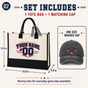 Personalized Athletic Name Number Game Day Tote Bag and Cap Set - Gray product image 4