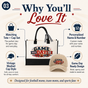 Personalized Varsity Game Day Tote Bag and Cap Set - Beige Black product image 4