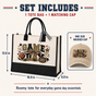 Personalized Football Mom Game Day Tote Bag and Cap Set - Beige product image 2