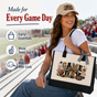 Personalized Football Mom Game Day Tote Bag and Cap Set - Beige product image 4