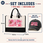 Personalized Pink Bow Game Day Tote Bag and Cap Set - Gray product image 5