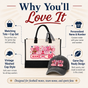 Personalized Pink Bow Game Day Tote Bag and Cap Set - Gray product image 6