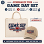 Personalized Game Day Tote Bag and Cap Set - Classic Navy Red product image 2