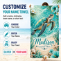 Personalized Teal Turtle Beach Towel with Name - image 2