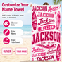 Personalized Pink Surf Beach Towel with Name - image 2