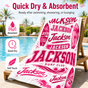 Personalized Pink Surf Beach Towel with Name - image 5