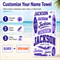 Personalized Purple Surf Beach Towel with Name - image 2